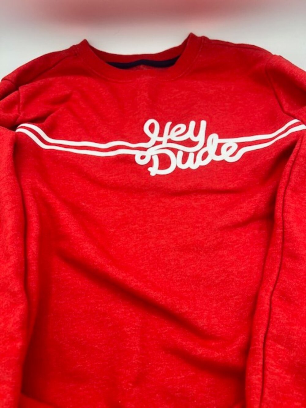 Cat & Jack Hey Dude Red Graphic Fleece Sweatshirt Youth L 12/14